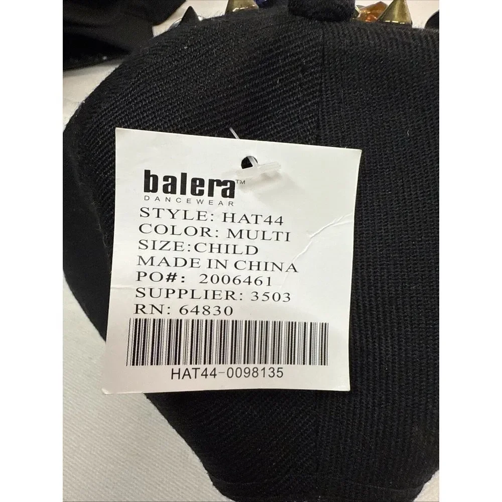 Balera‎ Black Jeweled Womens/Girls Ball Cap Hat Adjustable Halloween Snap back